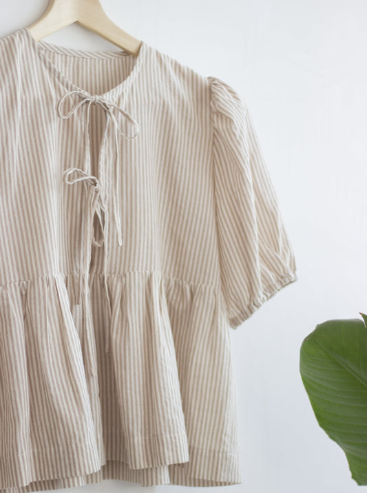 SAND STRIPPED SOPHIE BLOUSE